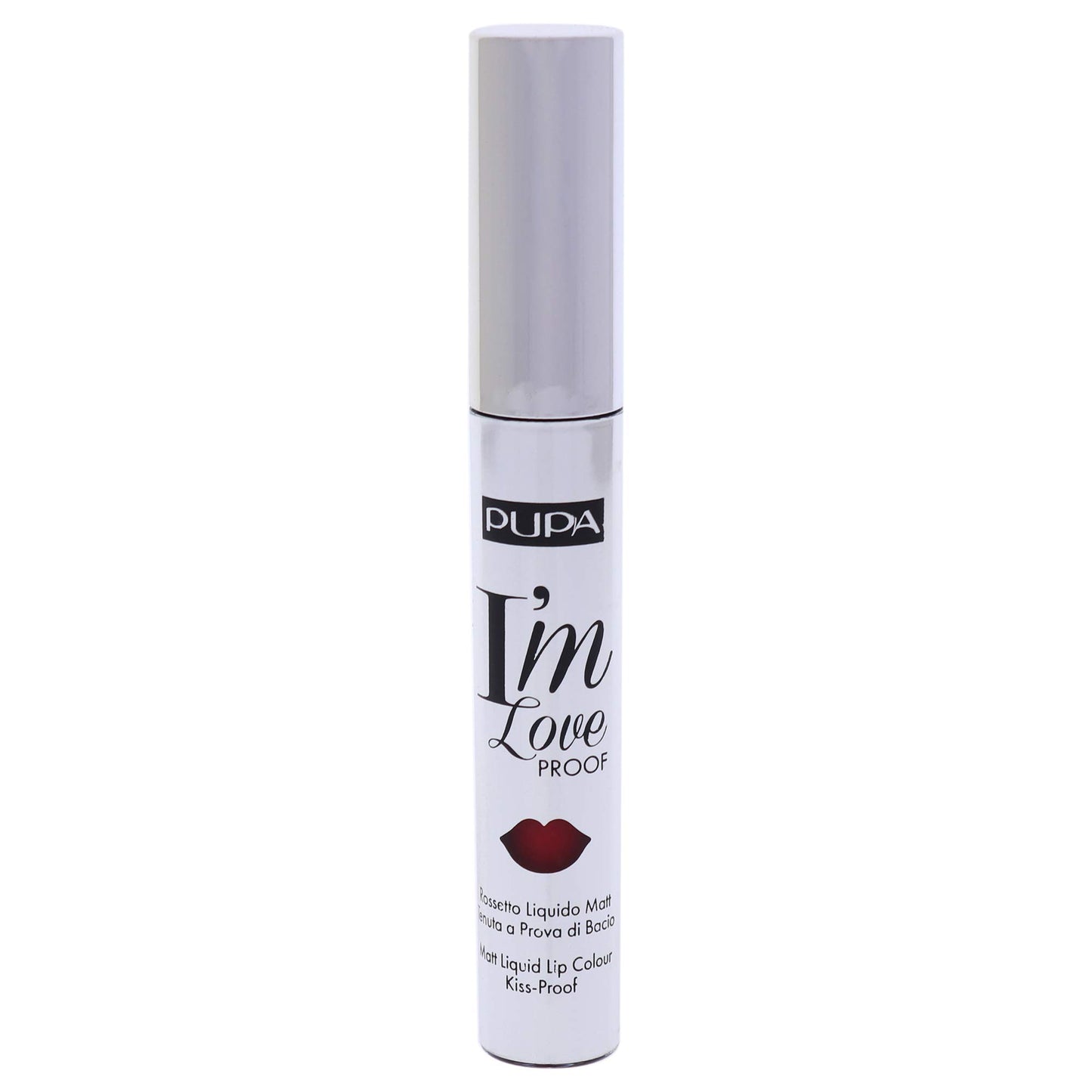 Pupa Milano I Am Love Proof Matt Liquid Lip Color - Gives Super-Intense Colour - Offers A Matte, Velvety Effect - Ultra-Comfortable Texture Adheres Perfectly To Lips - 011 Kiss Me Red - 0.09 OZ