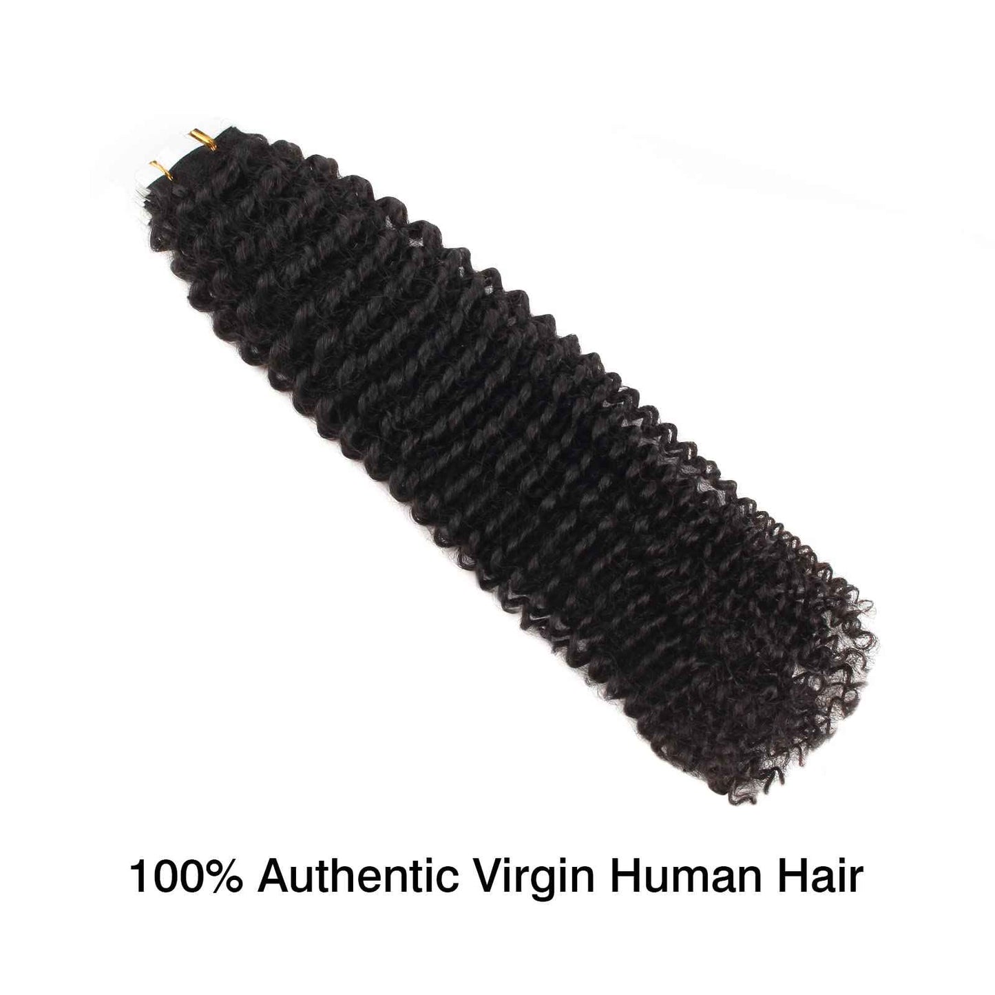 Lovrio Tape in Hair Extensions Human Hair Kinky Curly 50grams 20pcs Double Side Tape ins for Black Women Human Hair 18 inch Natural Black Soft hair Invisibe Curly Tape in Hair Extensions