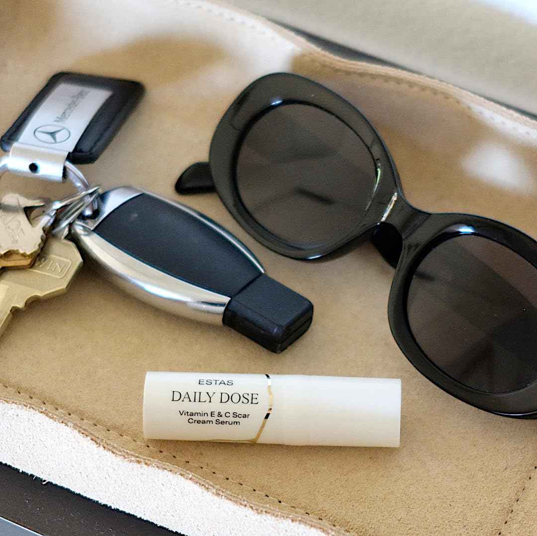 ESTAS Beauty Scar Cream On The Go -Daily Vitamin E & C with Silicone, For Old & New Scars on Face & Body, Ideal For Surgical, Burn, C-Section & Acne Scars, Vegan + Cruelty Free, (0.17oz pack of 3)