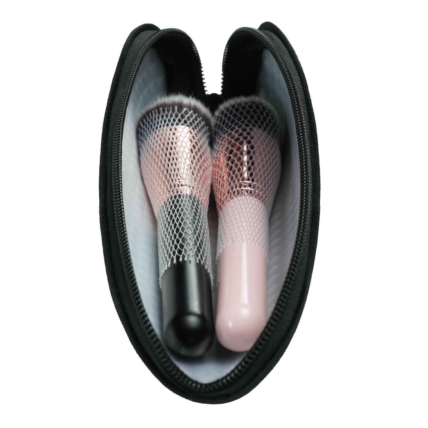 Aosbos Small Makeup Brush Holder Bag, 8.0 x 2.6 IN, Travel Cosmetic Pouch Organizer for Make Up Brush Traveling Case, Black Multi-Functional Pouch