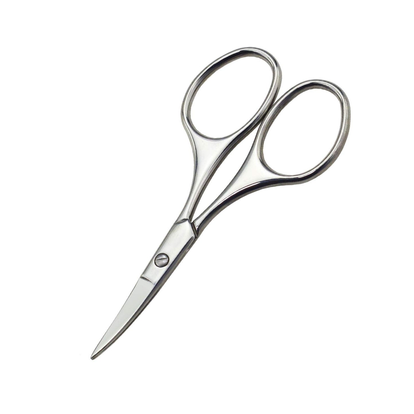 Motanar Nose Hair Trimmer Scissors-3.4' Round Tip Scissors For Ear Eyebrow Beard Mustache Trimming - Multi Purpose Round Personal Beauty Hair Care Tool For Men Women And Baby (Silver Curved Blades)