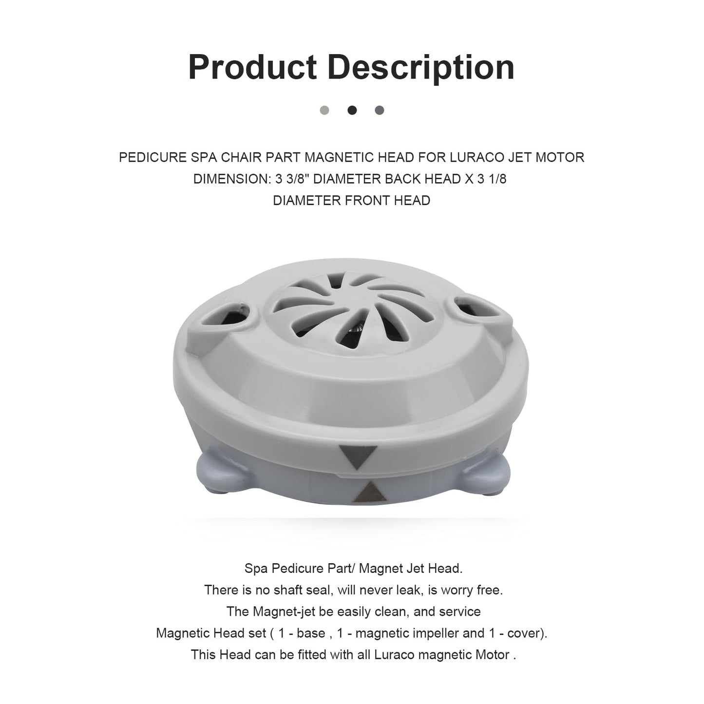 BF-004 Pipeless Magnetic Jet Head Motor for Pedicure Spa Chair Part,Universal Pedicure Jet Replacement for LURACO Magnetic Jet Includes Propeller and Cap