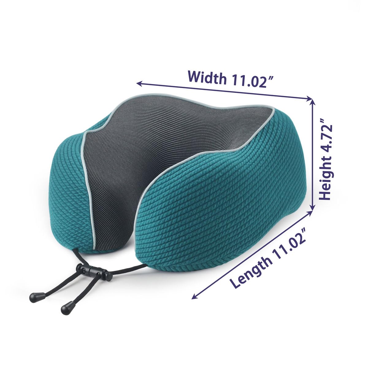 napfun Neck Pillow for Traveling, Upgraded Travel Neck Pillow for Airplane 100% Pure Memory Foam Travel Pillow for Flight Headrest Sleep, Portable Plane Accessories, Teal Set, Medium (120-200LB)