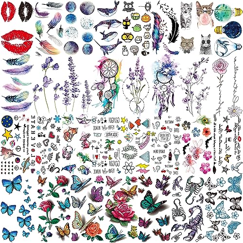 66 Sheets 430+ PCS Temporary Tattoos Stickers - Waterproof