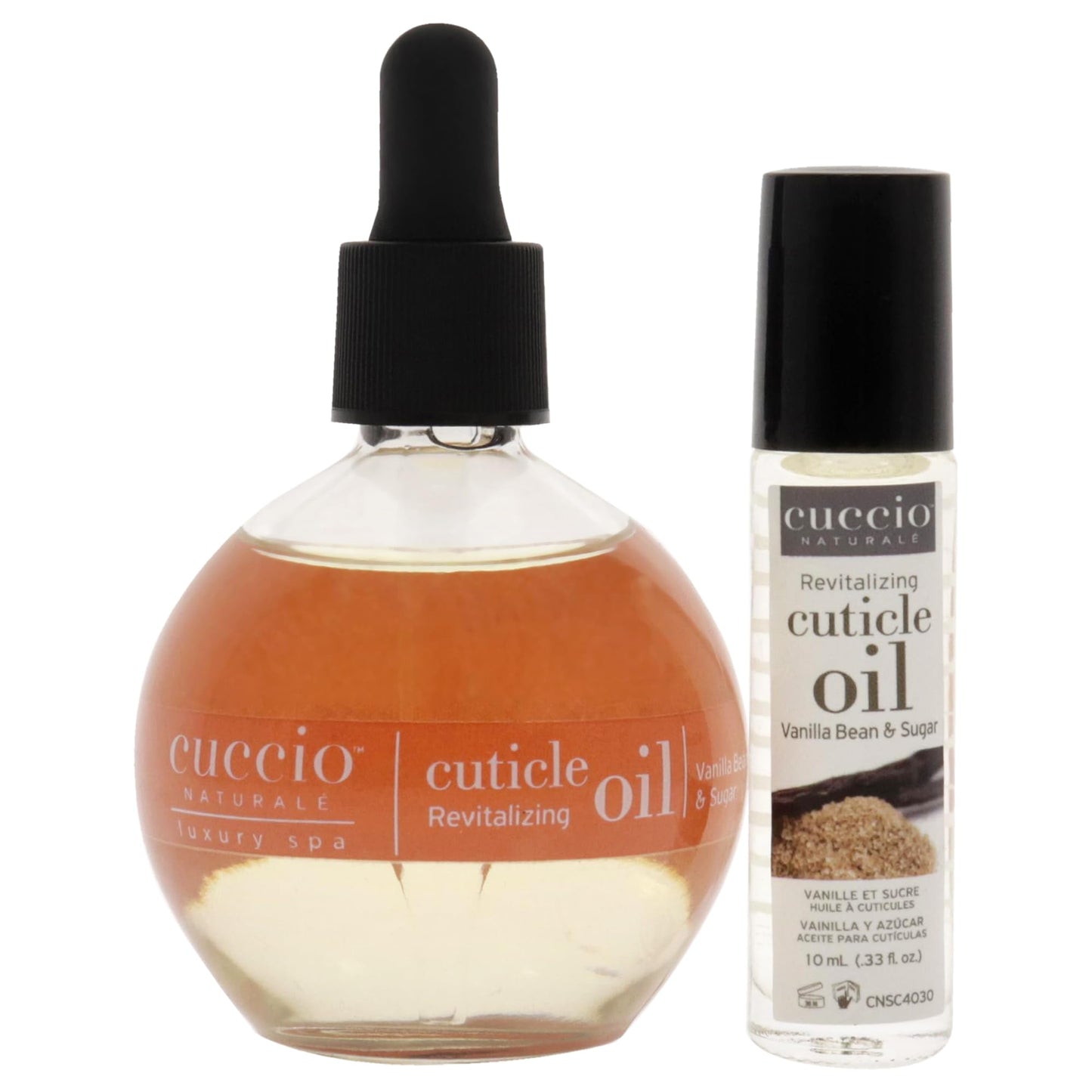 Cuccio Naturale Cuticle Revitalizing Oil Set - Hydrating Oils for Instant Cuticle Repair for Dry, Damaged Skin and Nails - Paraben and Cruelty-Free Formula - Vanilla Bean and Sugar Fragrance - 2 pc