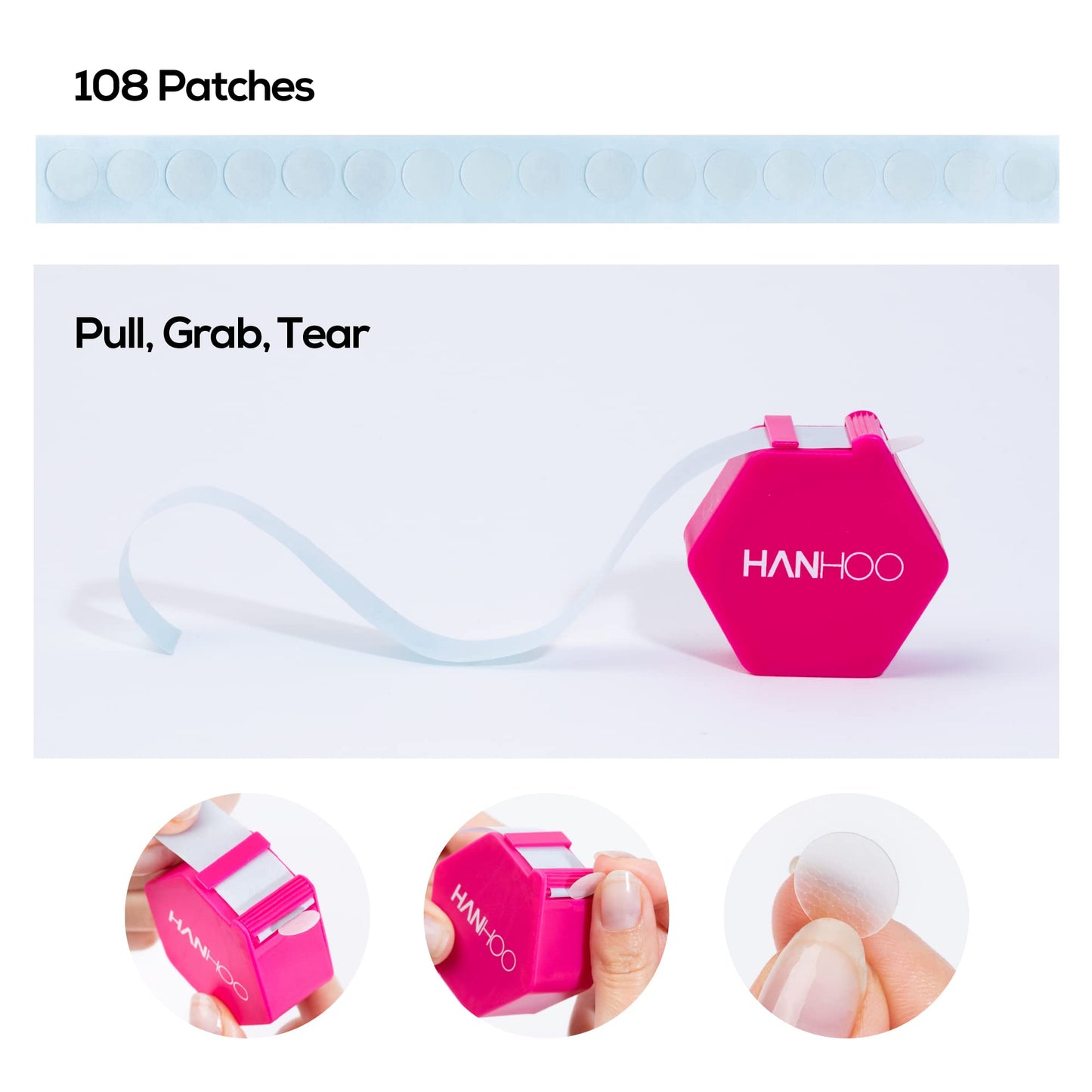 HANHOO On the Go Blemish Patch | Hydrocolloid Patches | Blemish Spot Treatment | Acne Stickers for Blemishes on the Face and Body | Pimple Patch Dispenser | Cruelty-free and Vegan | 108 Patch Count