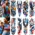 USA Flag Temporary Tattoos - 8 Sheet Patriotic Set, Waterproof