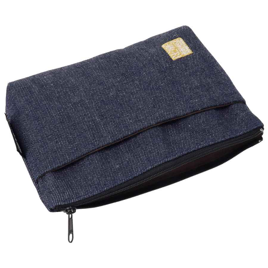 千糸繍院 Brocade zipper pouch, lined with lining and front pocket Nishijin brocade, 1, size S. (Denimu)
