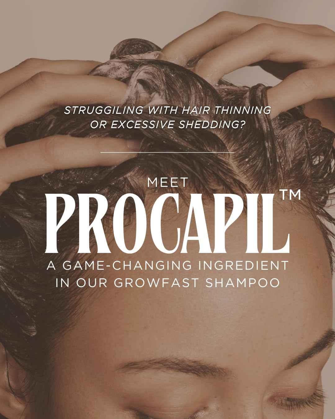 Milave Growfast Shampoo, Strengthens Hair, Combats Hair Loss with Procapil™, Vegan, Sulfate & Paraben Free, Color Safe (8 fl. oz.)