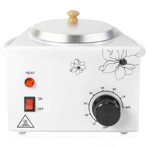 600ML Wax Warmer for Hair Removal, Professional Waxing Heater Pot with Adjustable Temperature for Women Men, with 20 Wooden Wax Sticks