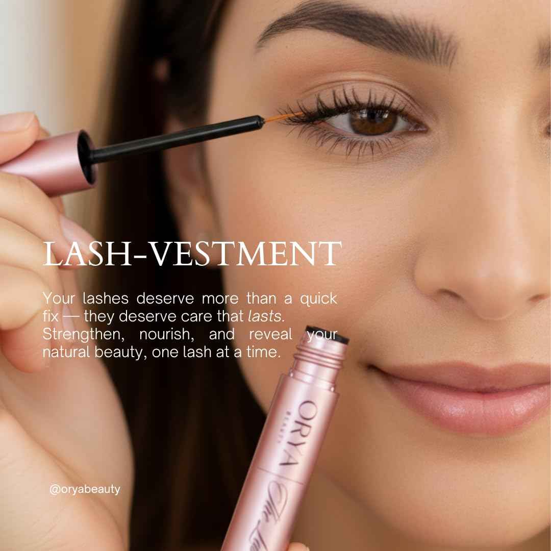ORYA BEAUTY - Advanced Eyelash Growth Serum - Boosts Length, Thickness, & Strength with 100% Natural, Vegan Ingredients - Nourishes, Strengthens, & Irritation-Free Lashes for Fuller, Healthier Look