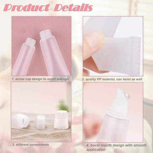 40Packs 15ML Empty Lip Gloss Tubes Clear Squeeze Lip Containers Refillable Soft Tubes Cosmetic Lip Containers for DIY Lip Gloss Balm & Travel Toiletries