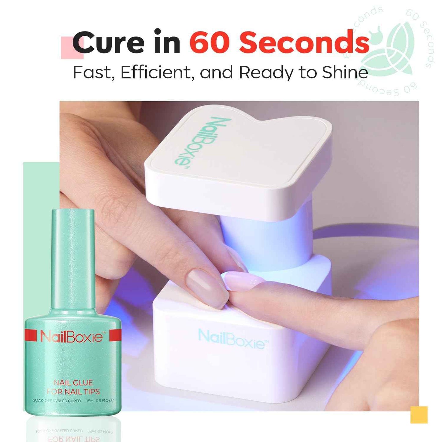 modelones Nail Glue for Press Ons, Clear Tips, Acrylic Nails, Need U V Light Cured, 15ML