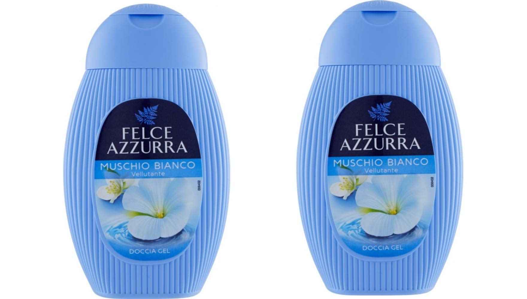 Felce Azzurra Shower Gel Muschio Bianco 250ml / 8.45fl.oz, Pack of 2
