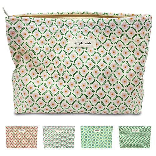 STARDW Floral Makeup Bag - Cute Large Capacity Cosmetic Pouch