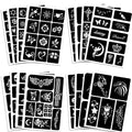 Qpout 16 Sheets Henna Tattoo Stencils Kit - 180 Designs