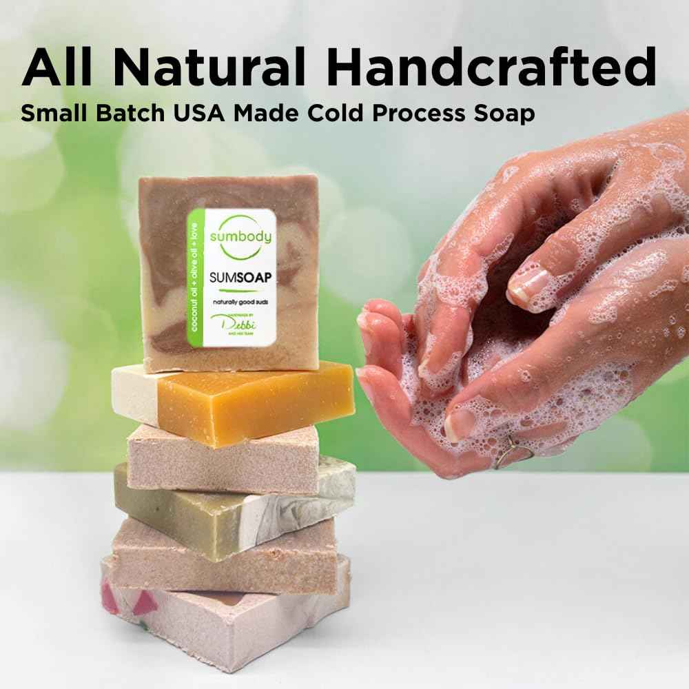 Sumbody USA Made Handmade Soap Bar (6pk) Heavenly Hydration Dry, Sensitive Skin, Moisturizing Soap For Face, Hands, Body Self Care Gift Set Men & Women - Goat Milk Citrus Vanilla Coconut Variety Pack