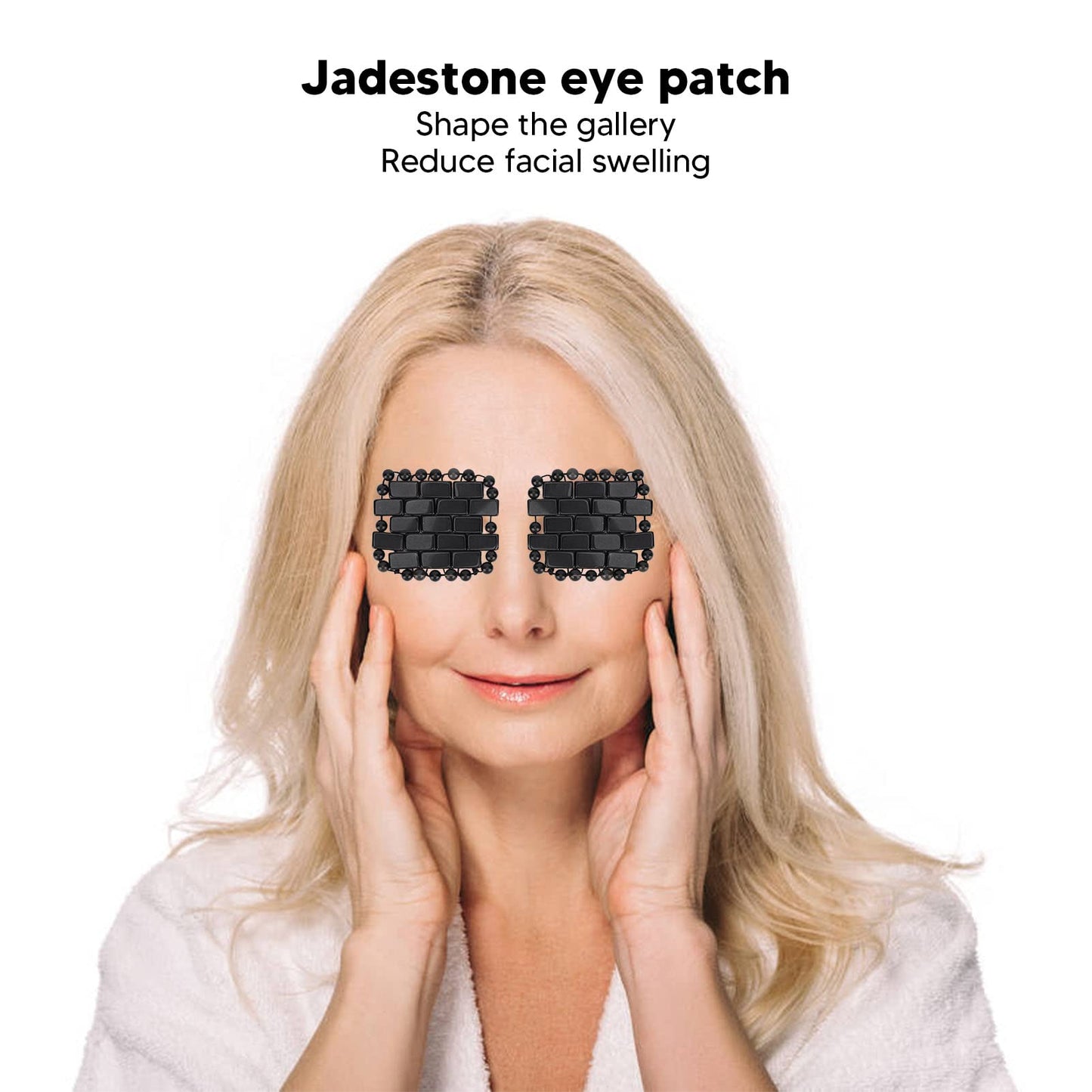 Jade Eye Mask, Small Gallery Shaped Eye Pad Jadastone Quartz Reduce Swelling Tighten Relieve Pressure Quartz Stone Eye Patch