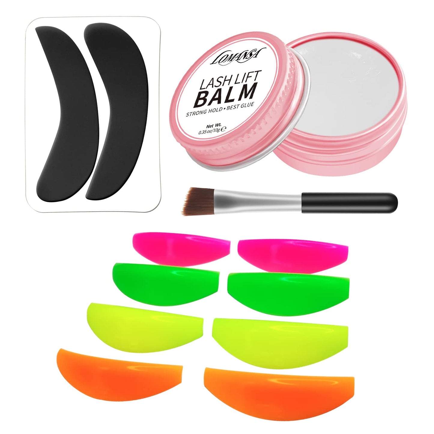 Lomansa Lash Lift Glue Balm Eyelash Lifting Silicone Pads Perm Rods Eye Patch, Lash Lift Tools Strong Fix for Lashes and Brows Curl