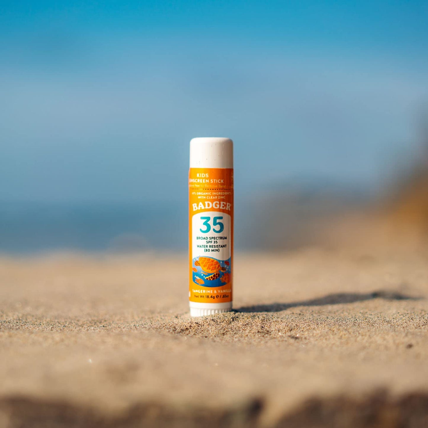 Badger Kids Sunscreen Stick SPF 35 with Mineral Zinc Oxide, Travel Size Sunscreen Stick for Kids, 97% Organic Ingredients, Reef Friendly, Broad Spectrum, Water Resistant, 65 oz (2 Pack)