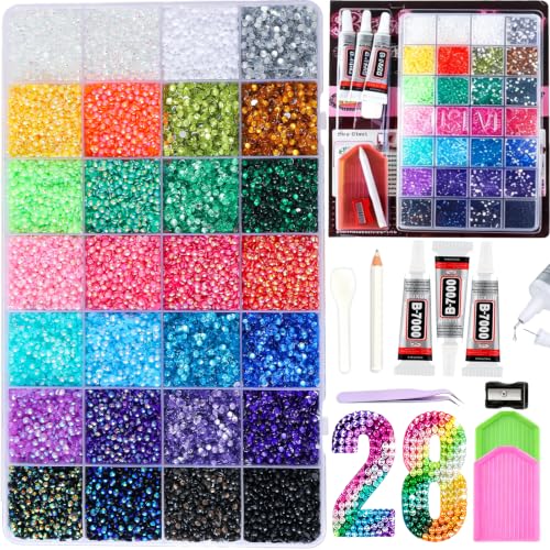 Complete Bedazzler Kit with 28 Colors of 3mm Rhinestones