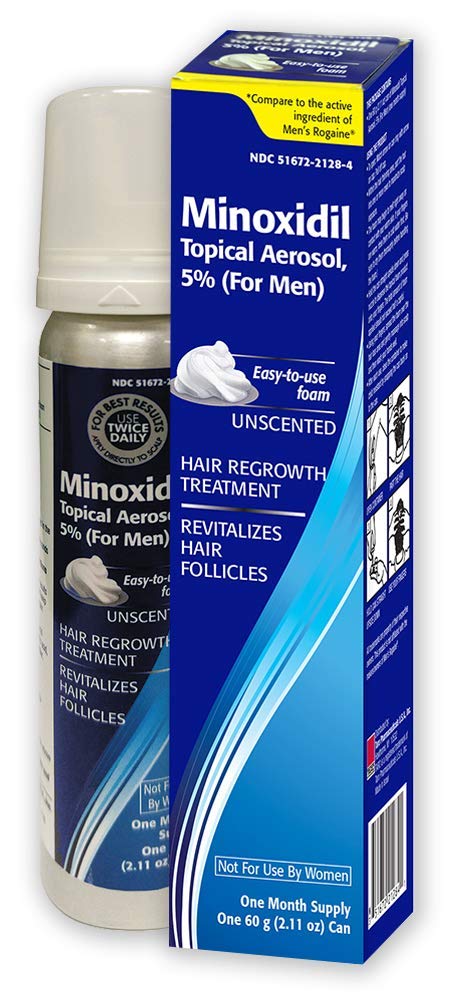 Taro Minoxidil Topical Aerosol Foam, 5%, Hair Regrowth Treatment for Men, 2.11 oz