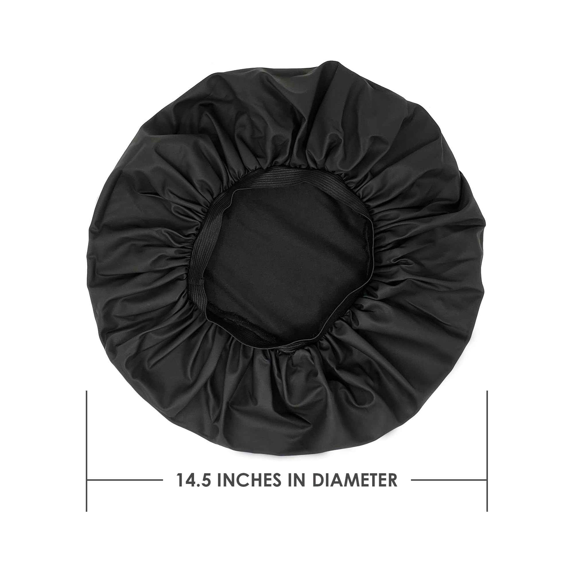 Only Reusable Oil Proof Nightcap, Protective Hair Bonnet and Shower Cap Too. Leakproof, Oilproof, and Waterproof. Larger Area to Accommodate Long Hair, Comfort Elastic Band (Small to Medium), Black