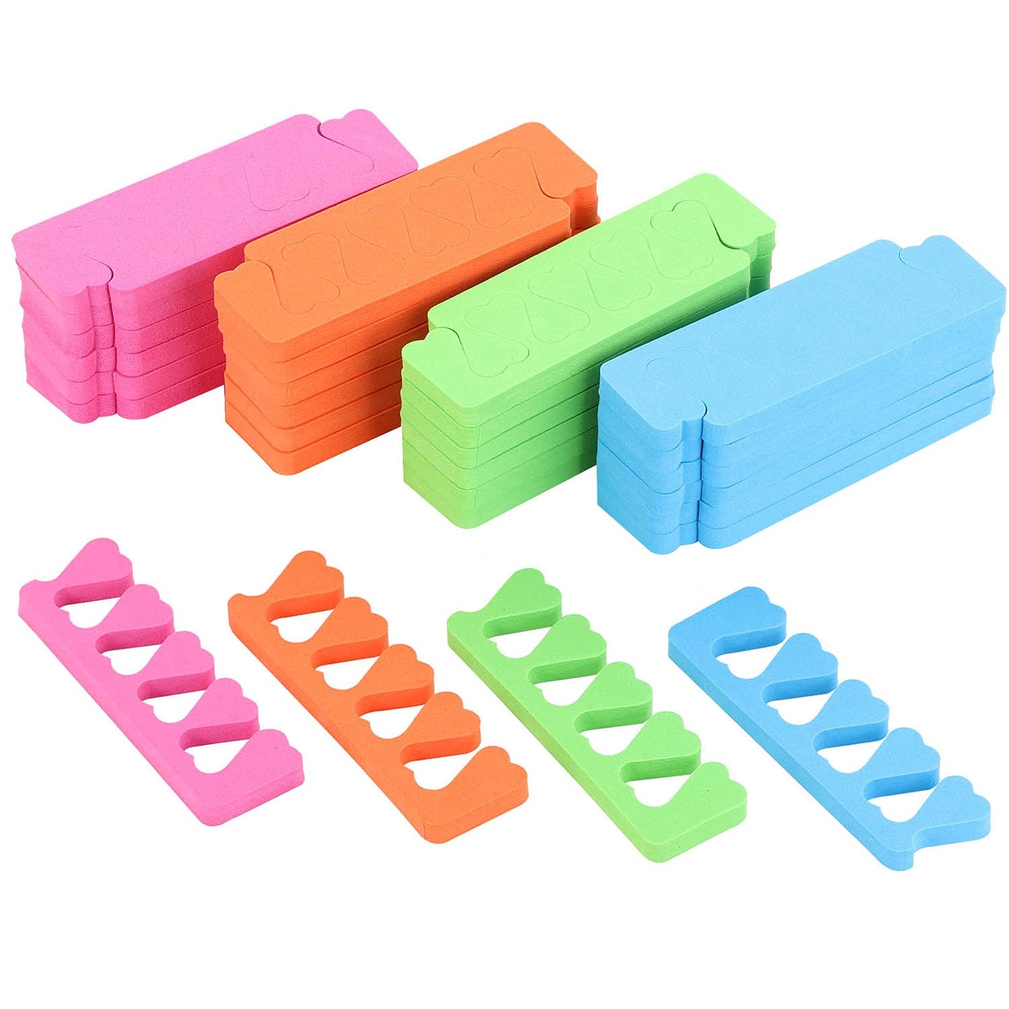 102pcs Toe Separators Set - Premium Pedicure Tool Super Soft Pedicure Toe Separator- Mini Nail Buffer Block File 80/100 Grit 2 Sided, Black