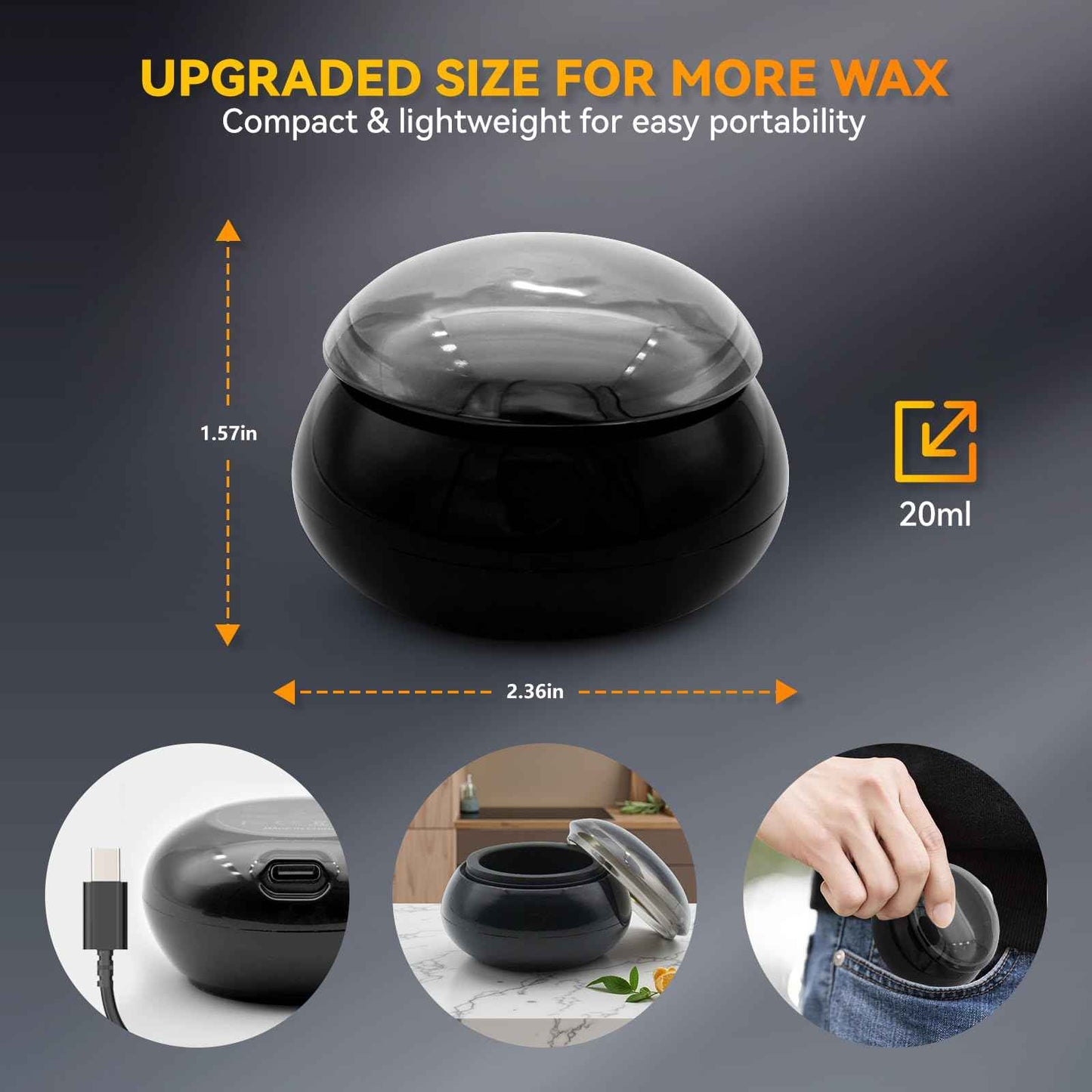 Nose Wax Kit Men, Nose Ear Hair Waxing Kit with 100g Nose Wax, Painless Nose Ear Hair Removal Kit, Smart Constant Temp, USB Fast Heat, Upgraded Capacity, Multi-Accessories