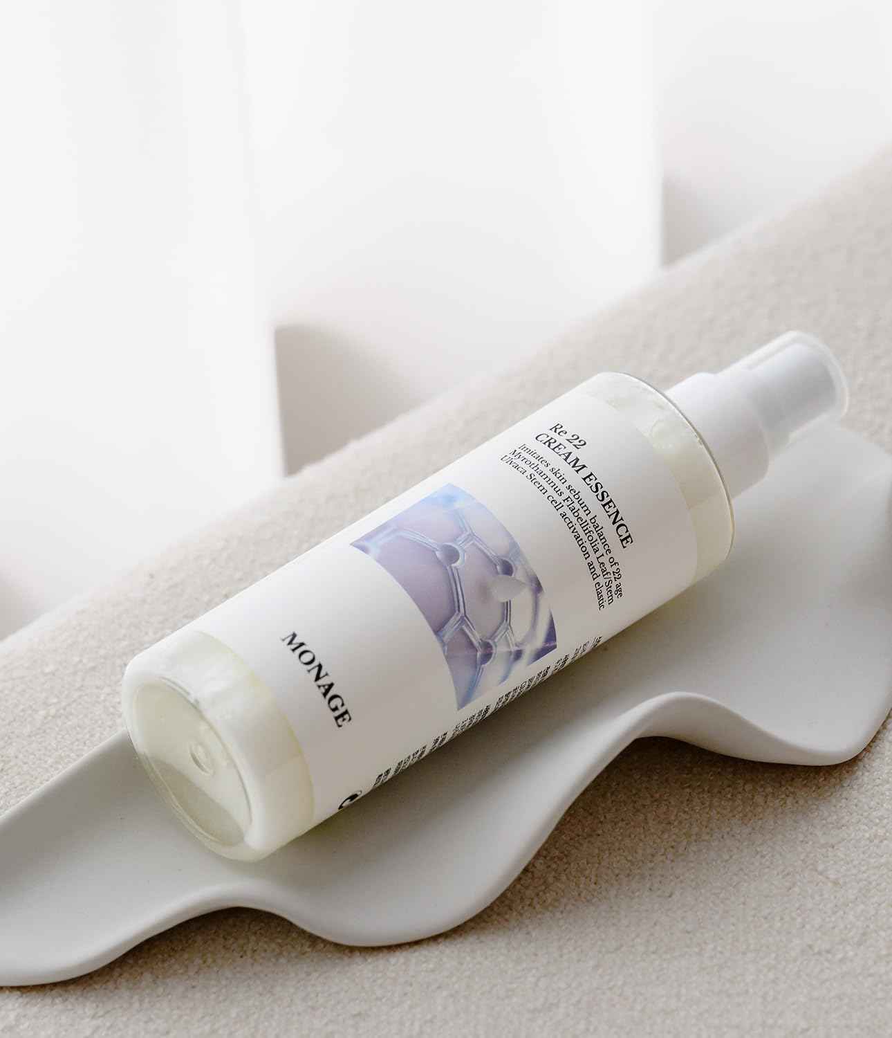 MONAGE Re 22 Cream Essence – Korean Skin Care All-in-One Hydrating Spray with Resurrection Plant & Sea Lettuce Stem Cells for Youthful, Balanced Skin – Relaxing Gifts, 150ml / 5.07 fl. oz