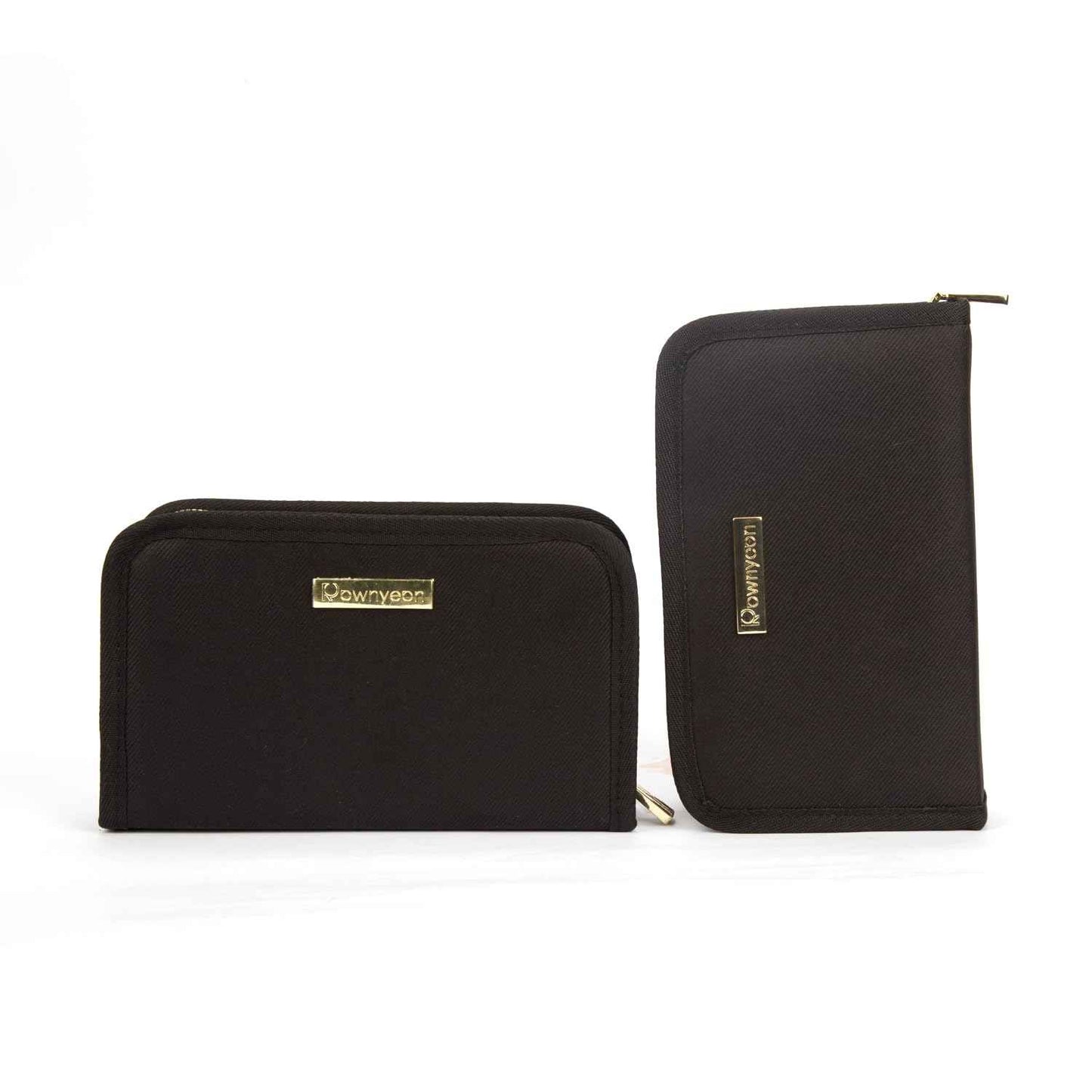 ROWNYEON Lipstick Organizer Bag for Short Lipstick,16 Slots Travel Lipstick Carrying Case, Portable Lip Storage Bag 1 Pack | L 8.27xW 5.12x1.77 inch | Gold Zipper