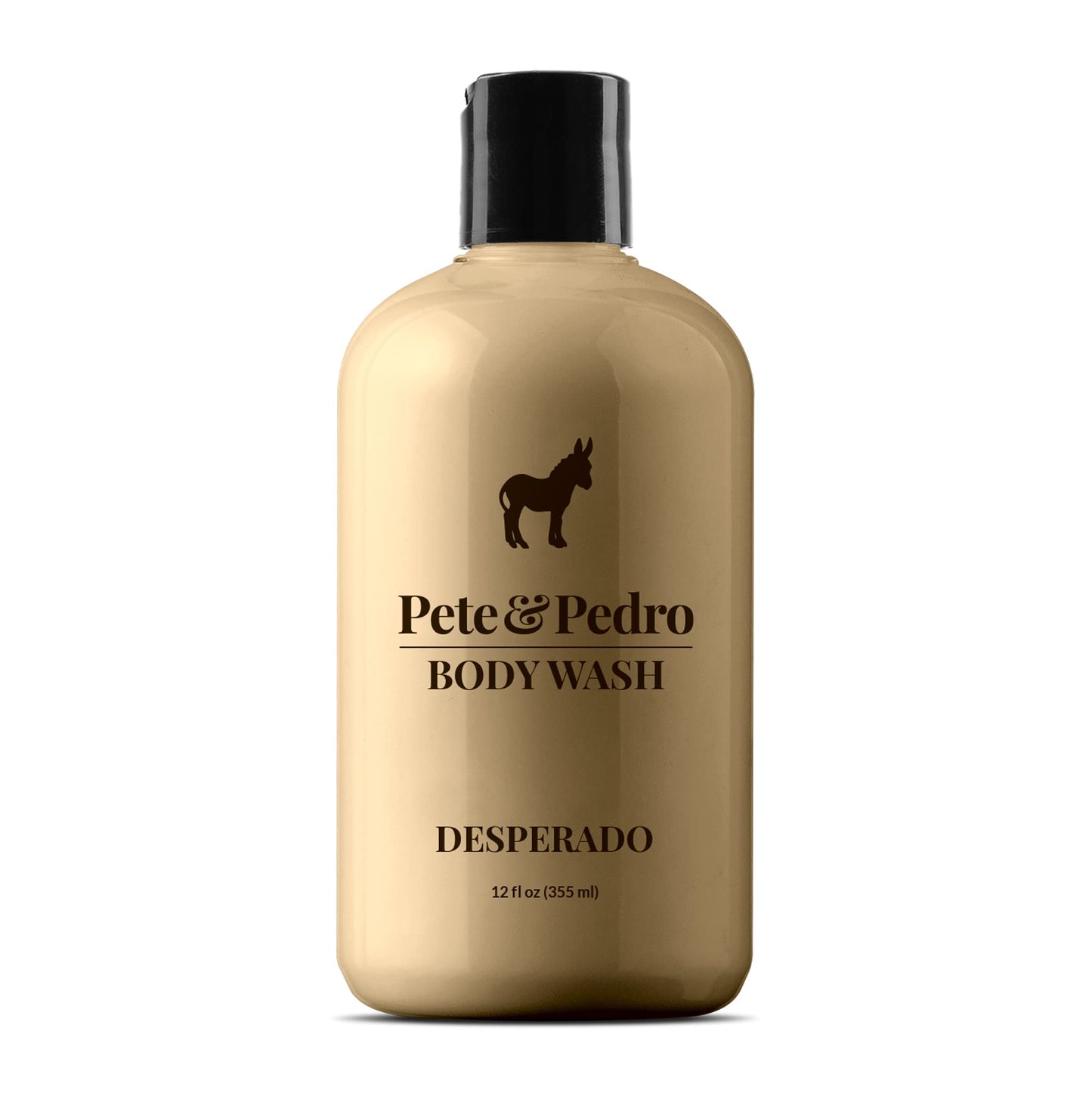 Pete & Pedro GOLD BODY WASH For Men - Masculine Leather Scented Moisturizing Men's Shower Bodywash | Has Activated Charcoal & Helps With Dry Skin | As Seen on Shark Tank, 12 oz.