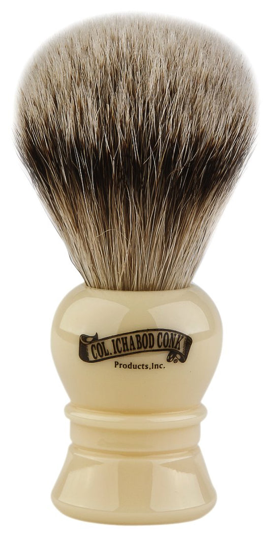 Colonel Conk Products 910 Silver Tip Badger Brush with faux Ivory Handle