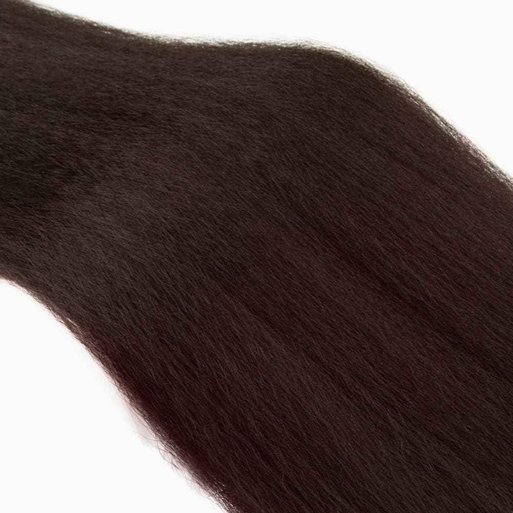 Aikebi Brazilian Human Hair Bundles 8 10 12 Inch Chocolate Brown Color 4 Kinky Yaki Bundles Human Hair 11A Unprocessed Brazilian Soft Quick Weave Soft Sewn In Hair for Black Women