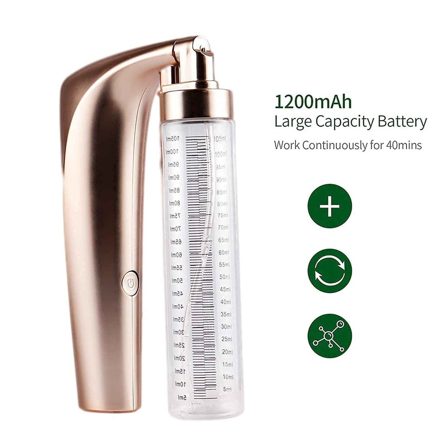 Elitzia Portable Hydro Facial Sprayer Face Steamer Cool Facial Mister Face Spray Moisturizing & Hydrating Humidifier Beauty Machine ET02 (Gold)