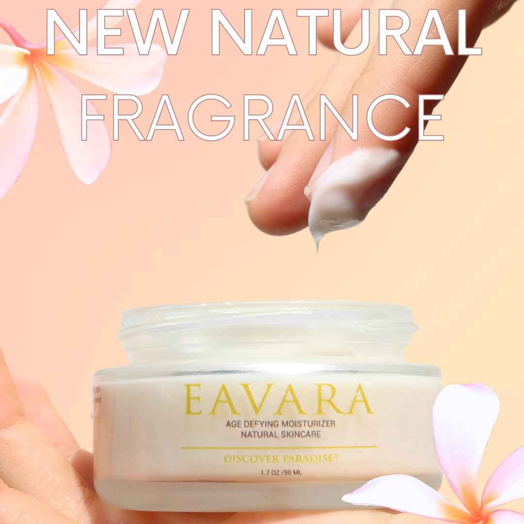 Eavara Anti Aging Face Moisturizer Cream, Natural Organic Firming Facial Lotion with Hyaluronic Acid, Shea Butter, Jojoba, Rosehip, and Kukui Oils, For Women And Men, Helps Reduce Wrinkles