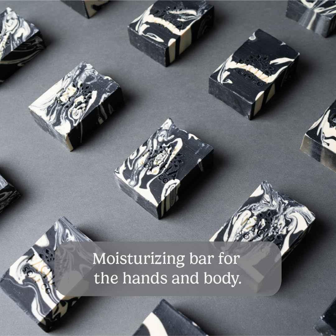 Pacha Soap Co. Bar Soap - Premium, Handcrafted, Hydrating, Natural Face Wash, Hand Cleanser, Body Wash, Soothing Essential Oils (Clarifying Charcoal, 5-Pack, 4 oz ea)