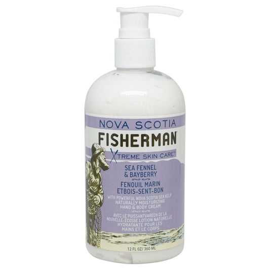 Nova Scotia Fisherman - Hand and Body Cream, Naturally Moisturizing with Nova Scotia Sea Kelp, No Artificial Ingredients (Sea Fennel and Bayberry, 12 oz)