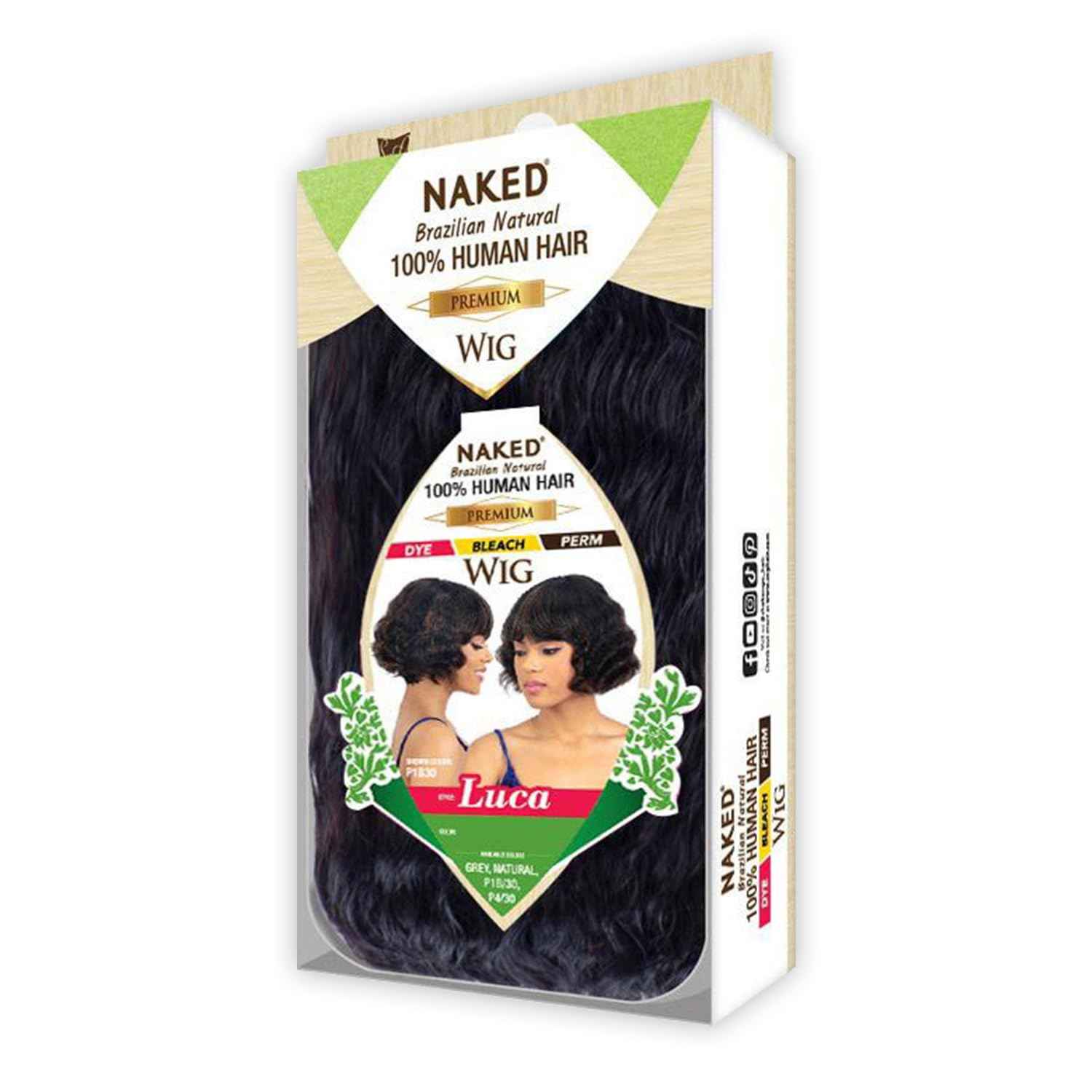 FREE TRESS Naked Brazilian Human Hair Wig - Luca (Color:NATURAL)