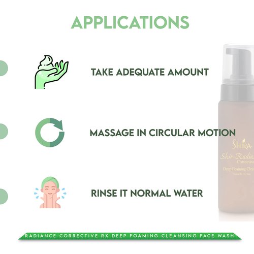 Shira Shir-Radiance Corrective RX Deep Foaming Cleansing Face Wash For Balanced Skin PH, Skin Brighting, Deep Pore Cleansing for Normal to Dry Skin (200ml)