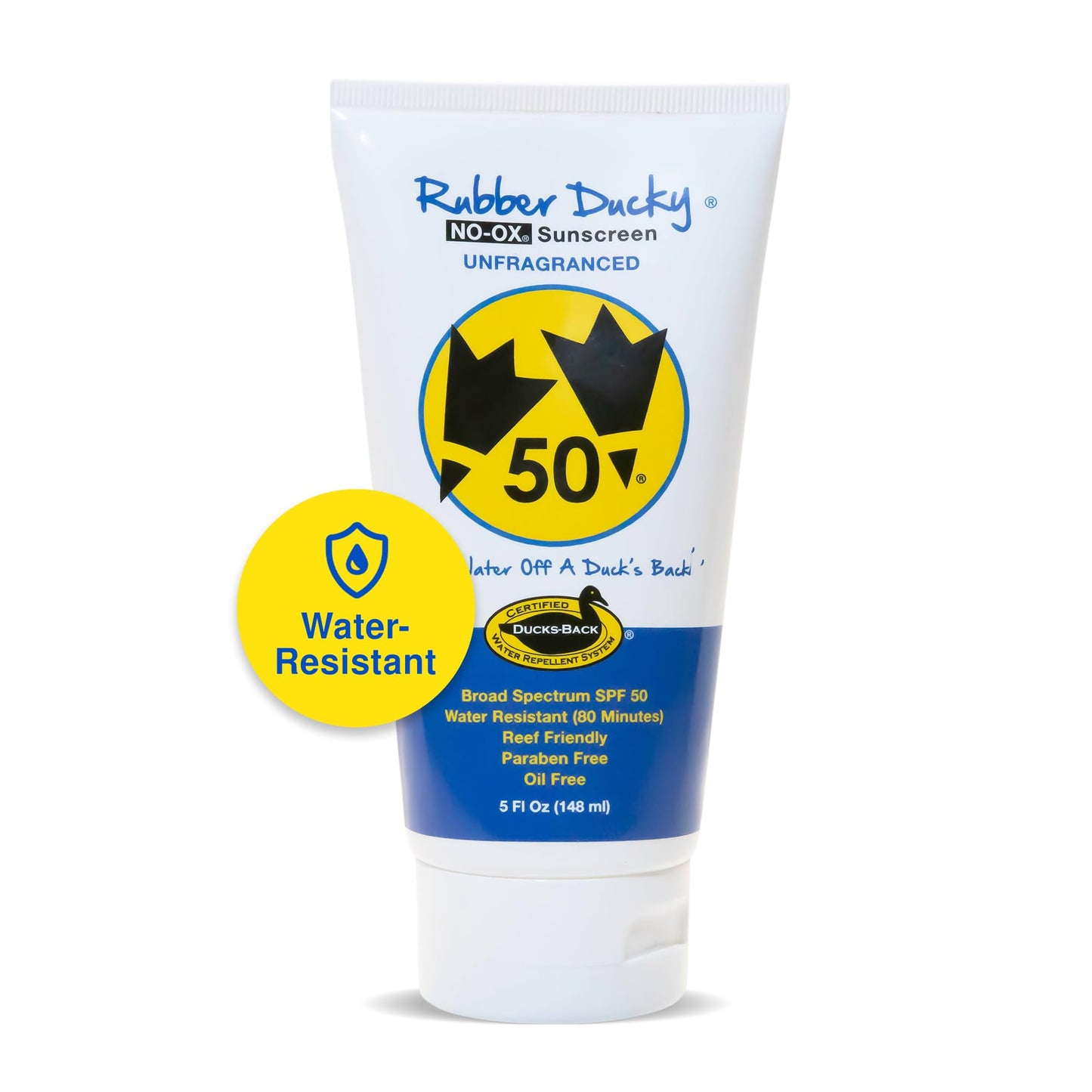 Rubber Ducky | Vitamin E Sunscreen with SPF 50, Water-Resistant Sunscreen for Face and Body | Broad Spectrum Lotion, Oil-Free Moisturizing Sunscreen, Alternative for Moisturizing Sunblock (2pcs., 5oz)