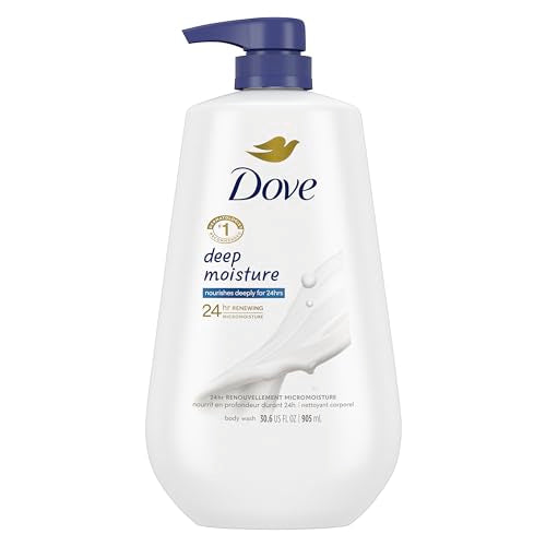 Dove Body Wash Deep Moisture, Sensitive Skin, Cucumber and Green Tea, Shea Butter and Vanilla Collection with Pump Deep Moisture 30.6 oz Moisturizing Skin Cleansers