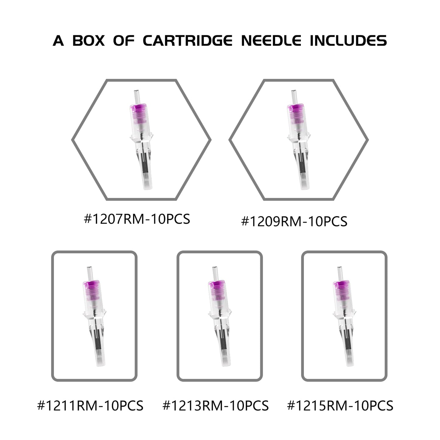 BIGWASP (4th Gen) 50pcs Assorted Disposable Cartridge Tattoo Needles Curved Magnum Mixed 7RM 9RM 11RM 13RM 15RM (#12 Standard RM)