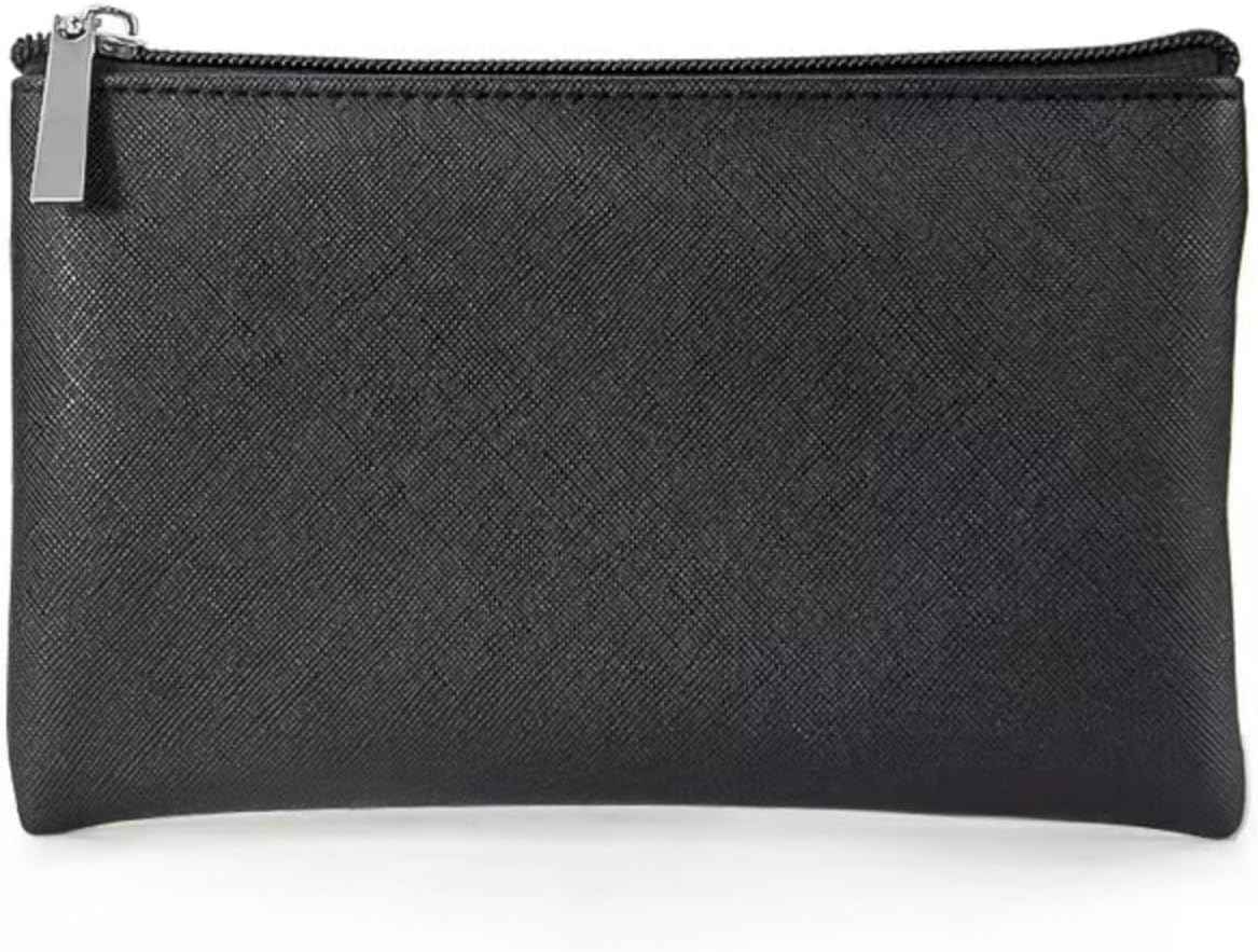 HUTUYIYI Small Makeup Bag for Purse, Travel Makeup Bag with Zipper, Pu Leather Makeup Pouch, Cosmetic Bags for Women,Travel Make Up Bag (1, Black)
