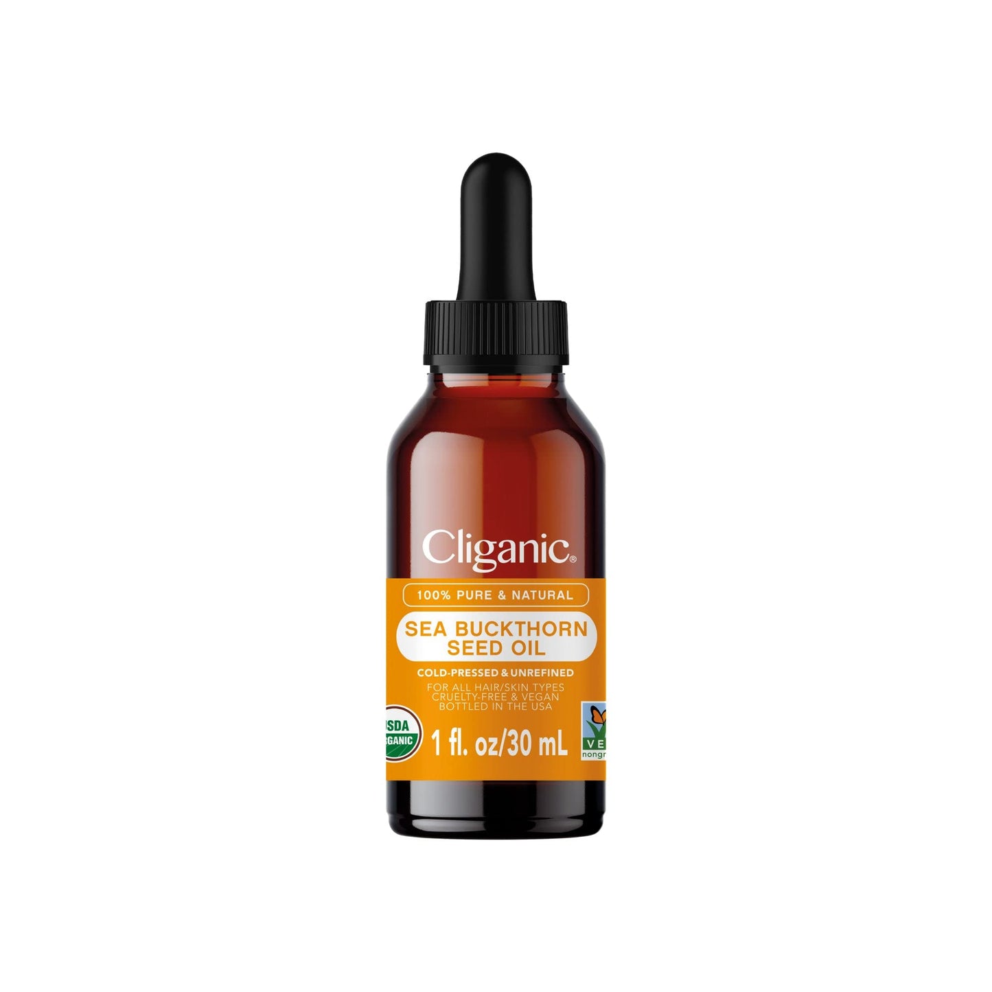 Cliganic Organic Sea Buckthorn Oil, 100% Pure - for Skin & Face, Cold Pressed