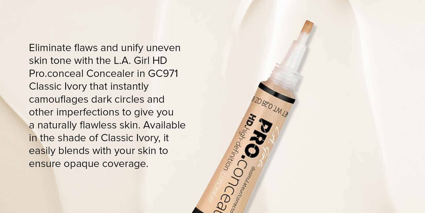 LA Girl Pro High Definition Concealer (1, GC 971 Classic Ivory), 16 Ounce