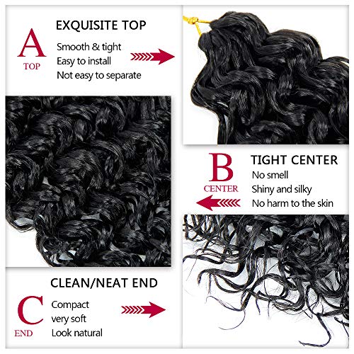 YXCHERISHAIR Curly Crochet Hair GoGo Curl Crochet hair for Women Natural Black Deep Wave Braiding hair,Synthetic Bohemian Crochet Braid Water Wave Crochet hair Extensions(Pack of 2), 18 Inch)