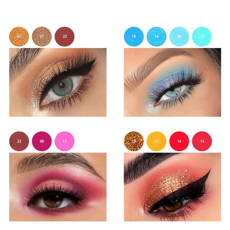 VERONNI 24 Colors Neon Glitter Eyeshadow Palette UV Luminous