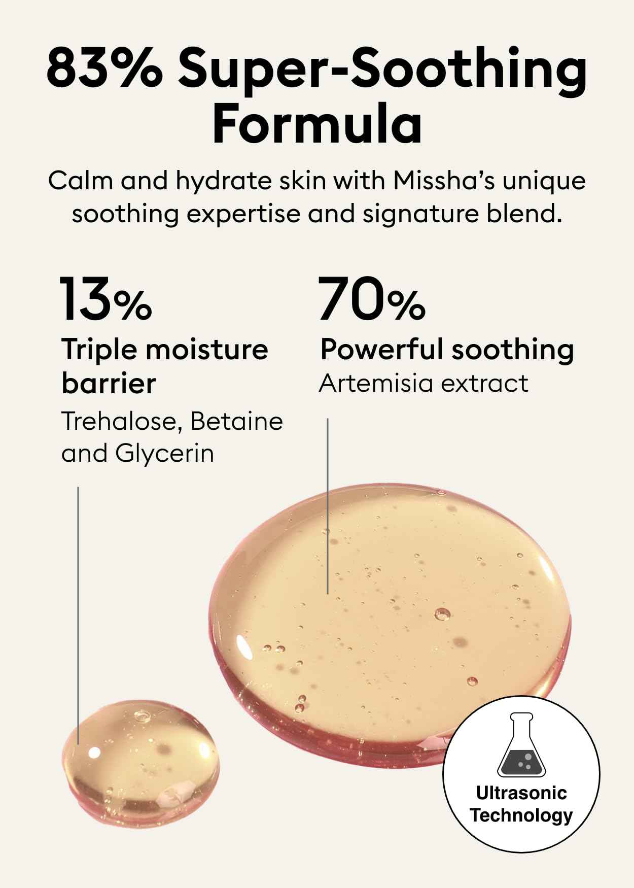 MISSHA Artemisia Calming Ampoule 1.69 Fl oz / 50ml - Face Serum for Sensitive Skin, Korean Skin Care with Double-Fermented Mugwort Extract, Soothes Redness, Acne & Irritation