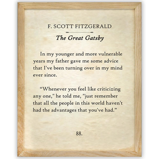 F. Scott Fitzgerald - In My Younger Years - 11x14 Framed Typography Book Page Print - Great Gift for The Roaring Twenties and Tragic Love Story Enthusiasts